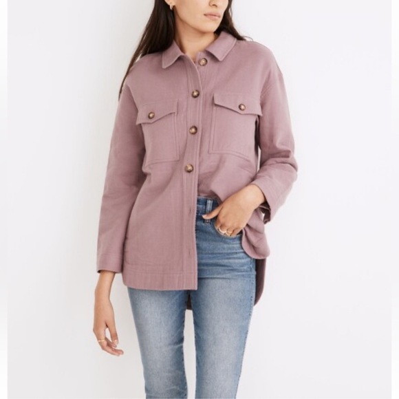 Madewell Jackets & Blazers - Madewell Branner Shirt Jacket L Purple Faded Fig Waffleback Oversized